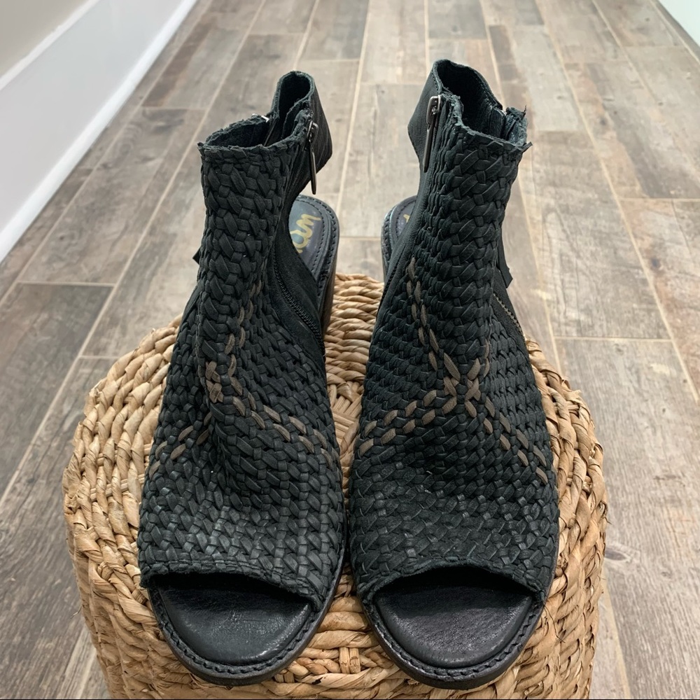 Sam Edelman Slingback Cooper Woven Leather Peeptoe Sandals - Picture 2 of 7